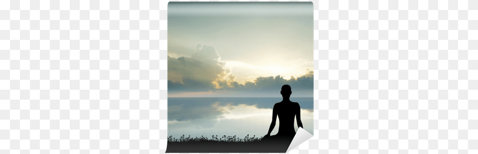 Silhouette Of A Woman Doing Yoga Exercise Meditation, Person, Back, Body Part, Adult Free Png