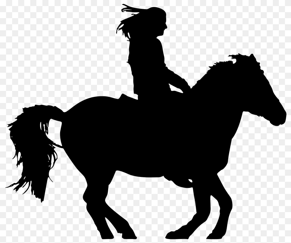 Silhouette Of A Woman On Horseback, Person, Animal, Horse, Mammal Png