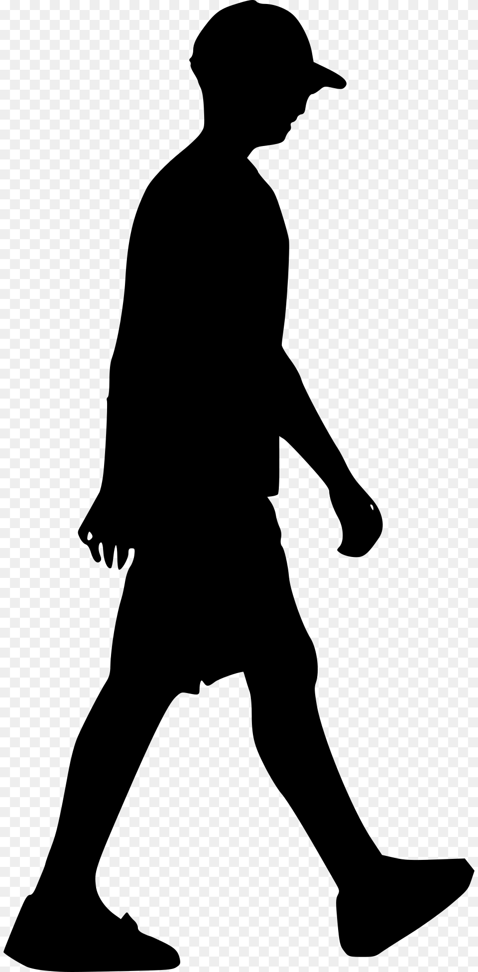 Silhouette Of A Woman Walking Away, Gray Free Png
