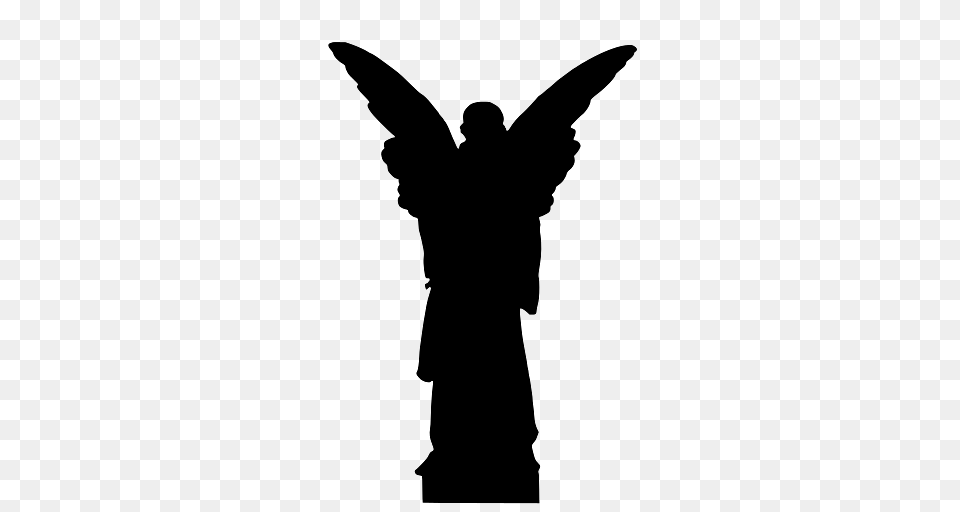 Silhouette Of Angel Statue, Person Free Png