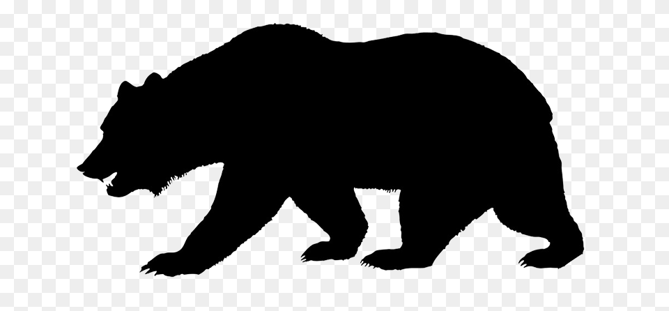 Silhouette Of Bear Jogging Through The Forest A Forest Animal, Mammal, Wildlife Png Image