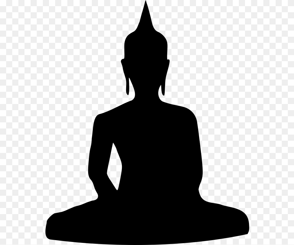Silhouette Of Buddha Sitting Svg Clip Arts 498 X, Gray Free Transparent Png
