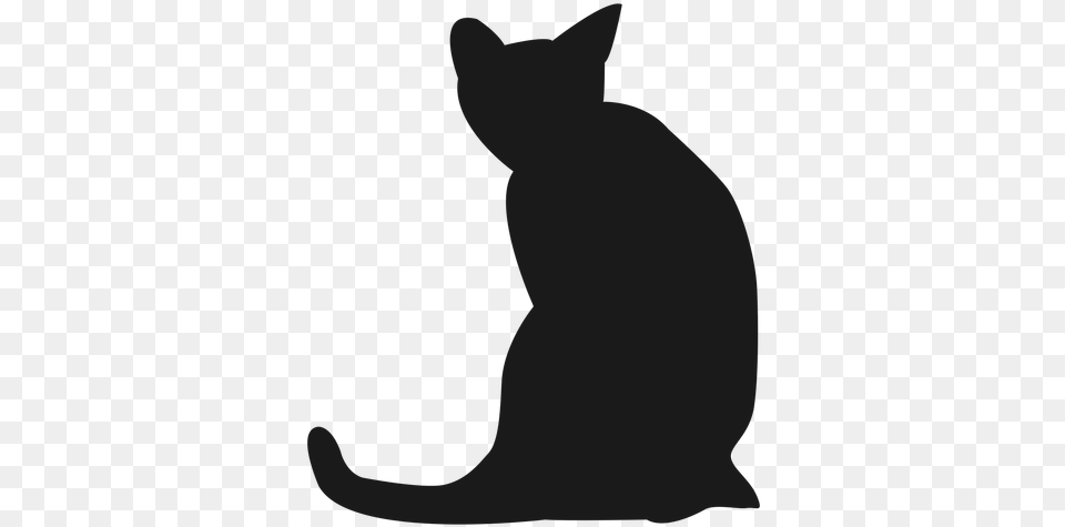 Silhouette Of Cat Sitting Transparent Vector, Animal, Mammal, Pet Free Png