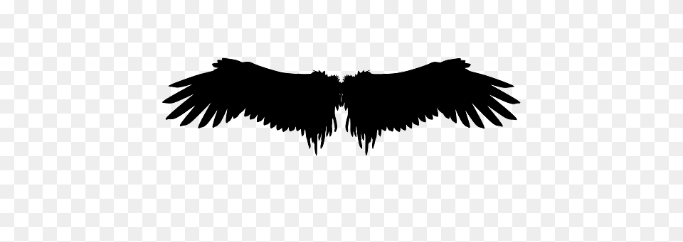 Silhouette Of Connected Angel Wings, Animal, Bird, Vulture, Flying Free Transparent Png
