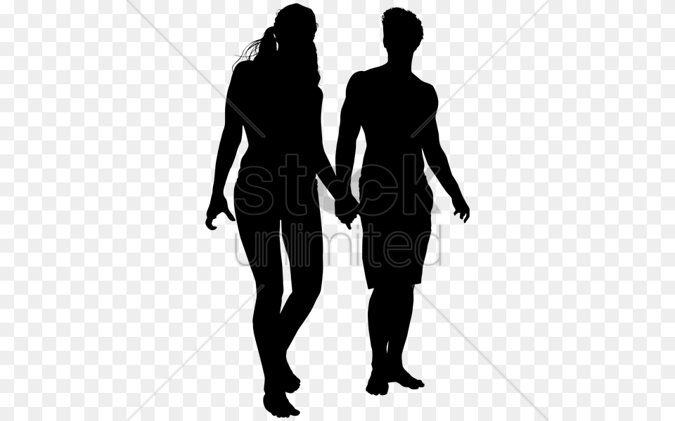 Silhouette Of Couple Walking Together Vector Image Couple Walking Vector, Lighting, City, People, Person Free Png Download