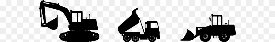 Silhouette Of Earthmoving Machines Earth Movers Logo, Gray Free Png