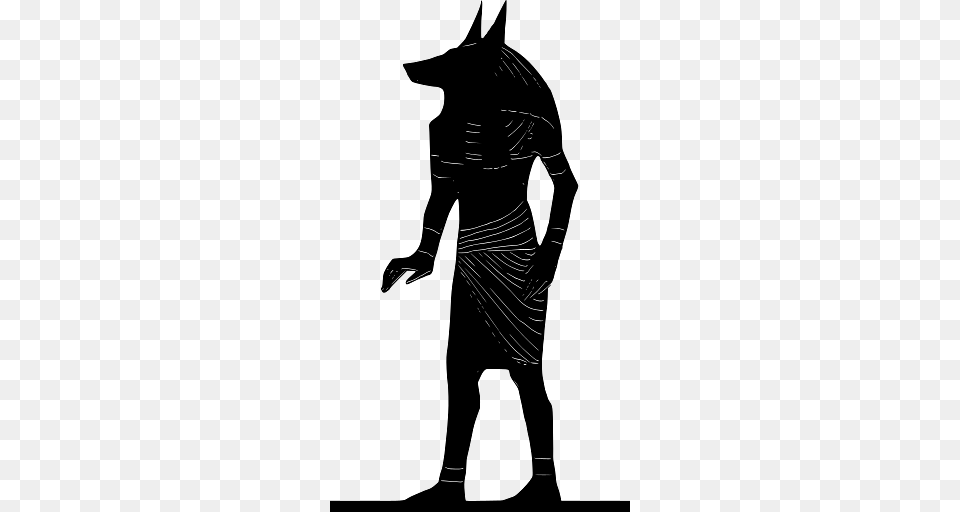 Silhouette Of Egyptian God Anubis, Adult, Male, Man, Person Free Transparent Png