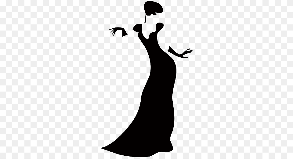 Silhouette Of Elegant Dancing Lady, Clothing, Dress, Person, Leisure Activities Free Png Download