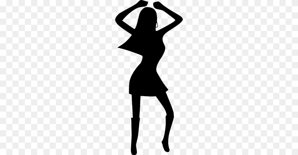 Silhouette Of Female Dancer Vector Image, Gray Free Transparent Png