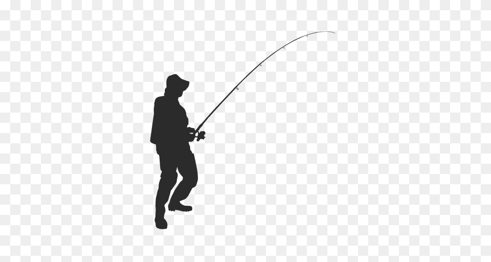 Silhouette Of Fishing Fisherman, Water, Angler, Person, Outdoors Png Image