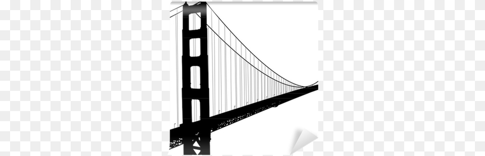 Silhouette Of Golden Gate Bridge Self Adhesive Wall Golden Gate Bridge, Suspension Bridge Free Transparent Png