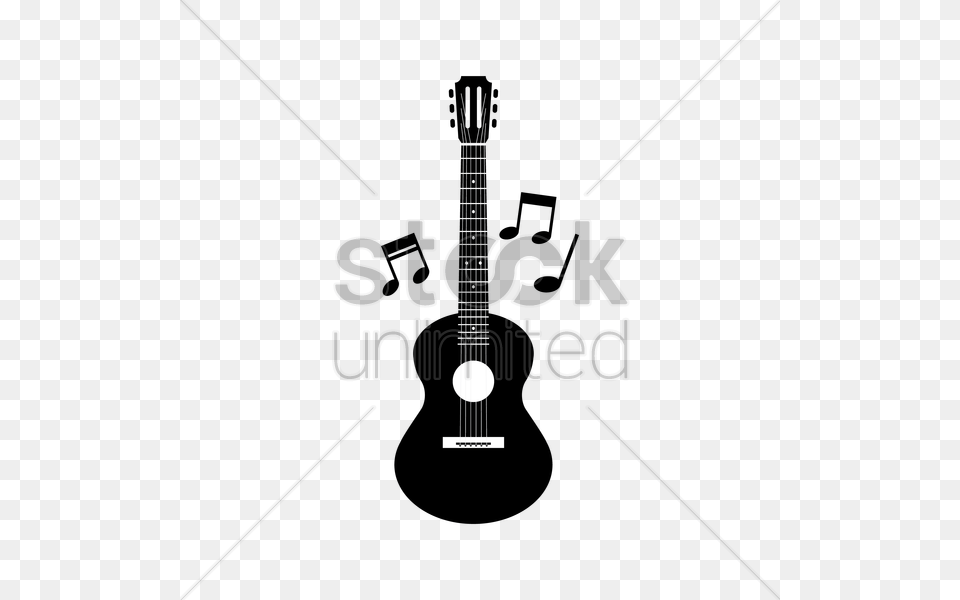 Silhouette Of Guitar Vector Image, Musical Instrument Free Png Download