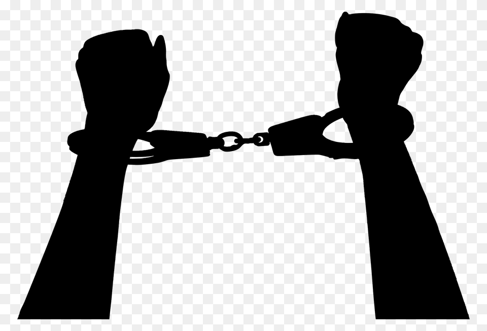 Silhouette Of Handcuffed Hands, Body Part, Hand, Person Free Png