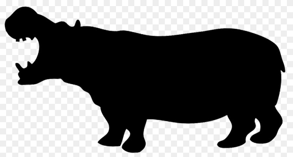 Silhouette Of Hippo Silhouettes Stencils Scherenschnitte, Animal, Mammal, Wildlife, Elephant Free Png Download