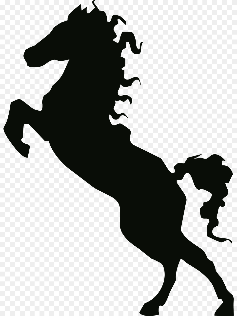 Silhouette Of Horse Rearing, Person, Animal, Mammal Free Transparent Png