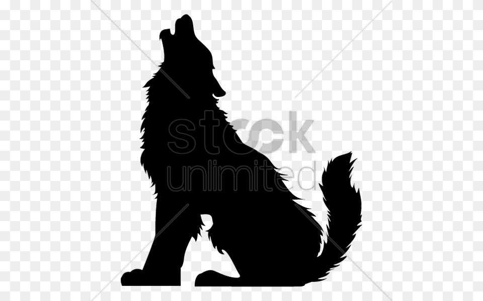 Silhouette Of Howling Wolf Clipart Wolf Howling Silhouette Vector, Lighting Free Png Download