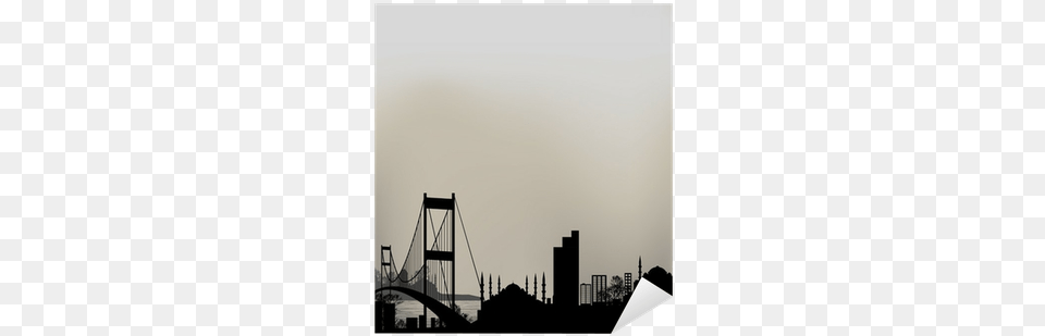 Silhouette Of Istanbul And The Bosphorus Bridge Sticker Bosphorus Bridge, Arch, Architecture, City, Metropolis Free Transparent Png