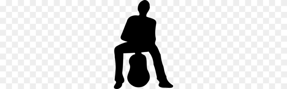 Silhouette Of Man And Guitar Clip Art For Web, Gray Free Png Download