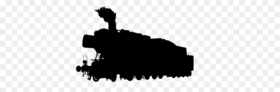 Silhouette Of Modern Steaming Locomotive, Railway, Transportation, Vehicle, Train Free Png Download