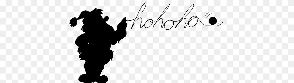 Silhouette Of Santa Claus Hohoho, Handwriting, Text, Baby, Person Free Transparent Png