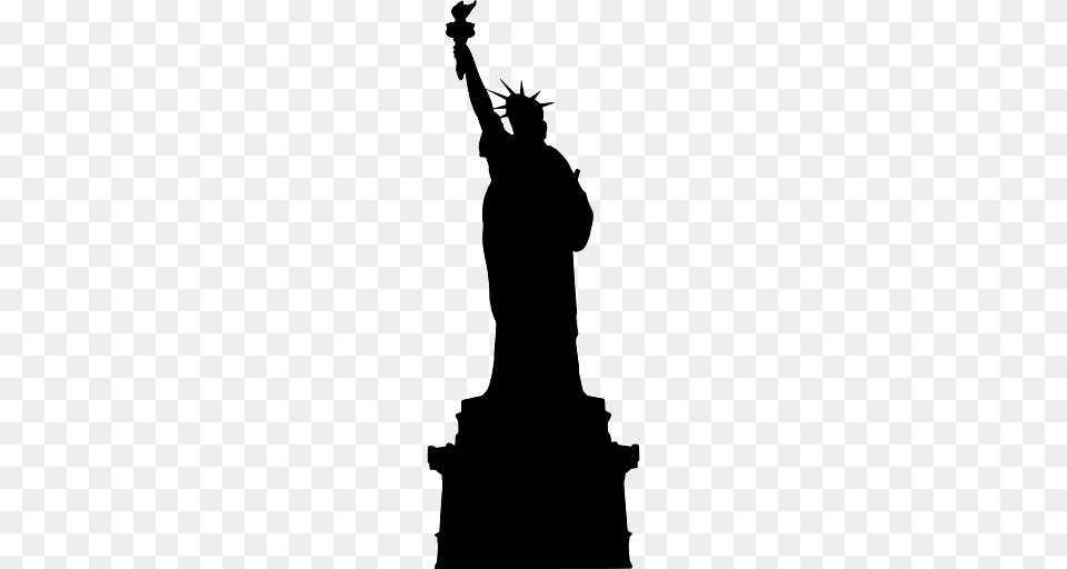 Silhouette Of Statue Of Liberty New York, Art, Person, Sculpture, Landmark Free Transparent Png
