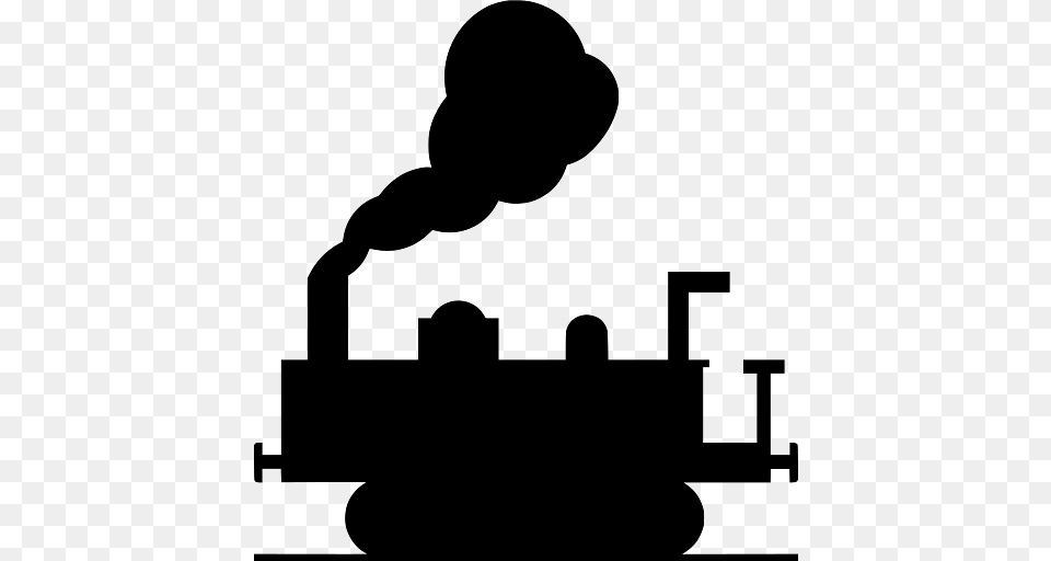 Silhouette Of Steaming Old Locomotive, Person, Electrical Device, Microphone, Architecture Png Image