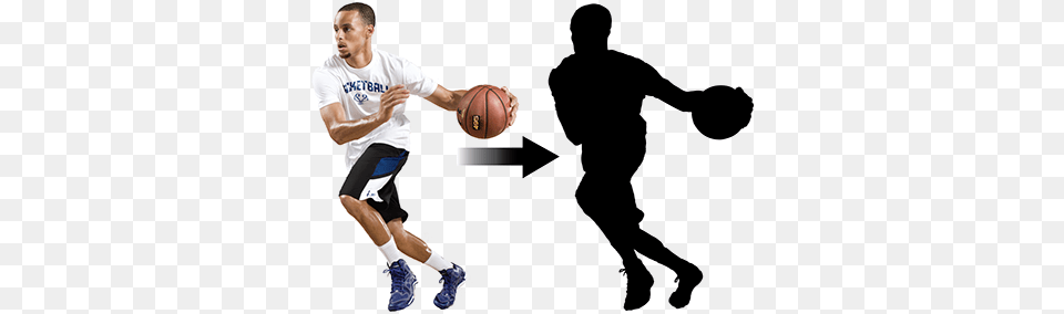 Silhouette Of Stephen Curry, Ball, Basketball, Basketball (ball), Sport Free Png Download