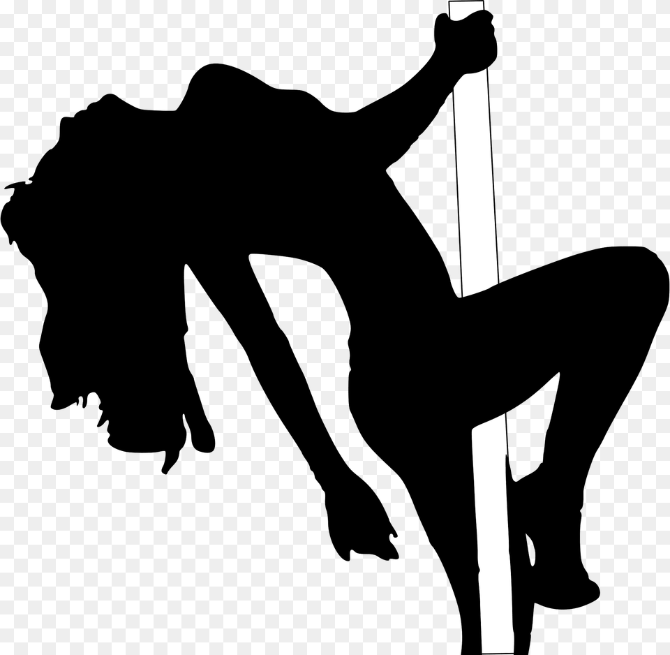 Silhouette Of Stripper On A Pole Clipart, Stencil, Adult, Male, Man Free Transparent Png