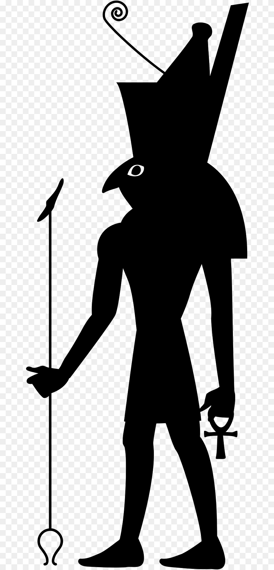 Silhouette Of The Egyptian God Horus, People, Person, Adult, Male Free Png