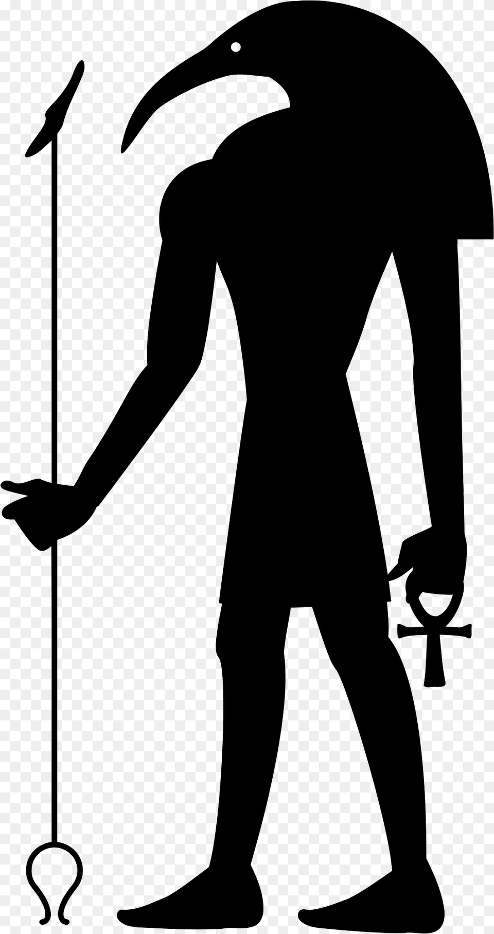 Silhouette Of The Egyptian God Thoth, Adult, Male, Man, Person Png