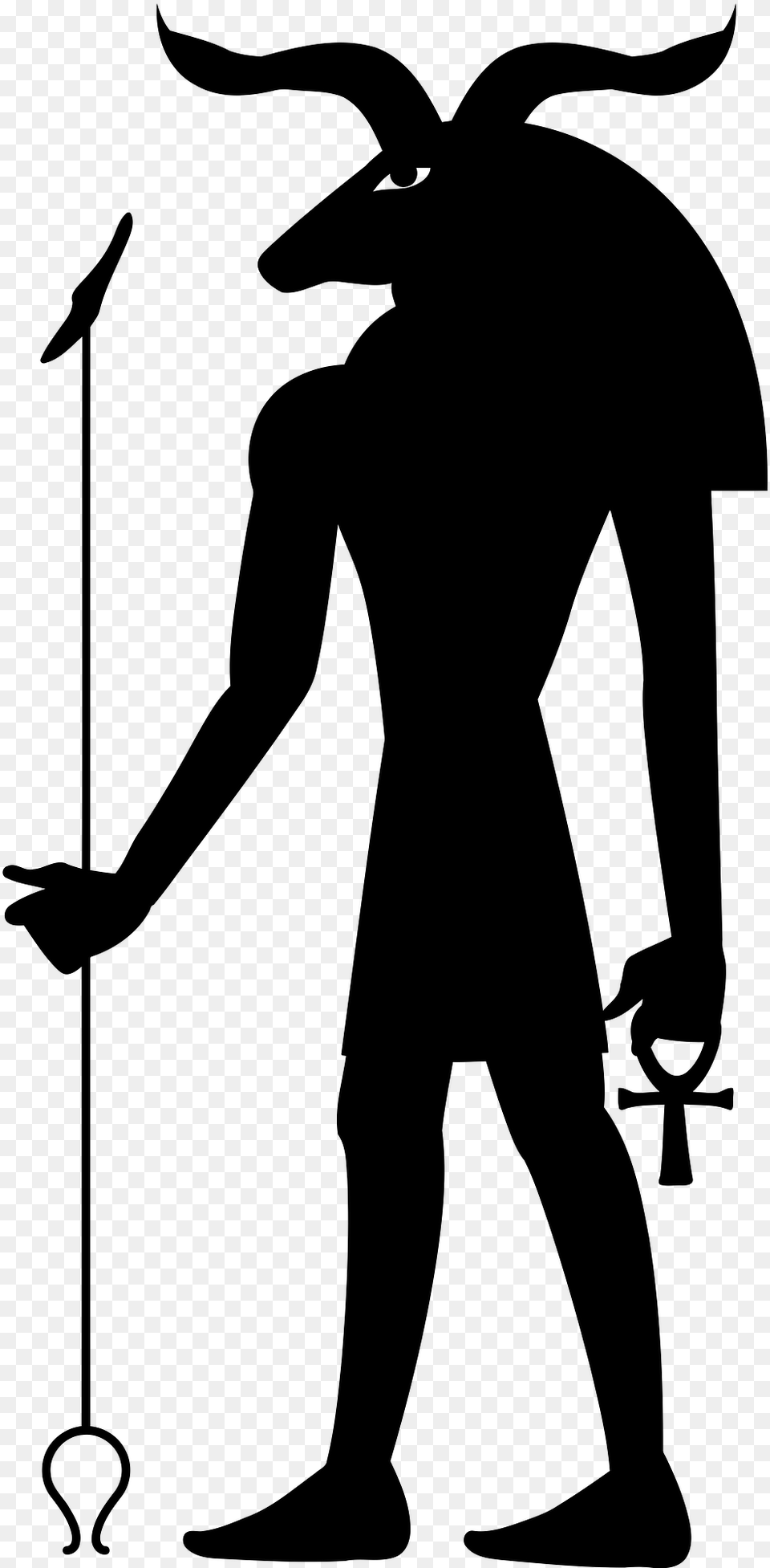 Silhouette Of The Egyption God Khnum, Adult, Male, Man, Person Png