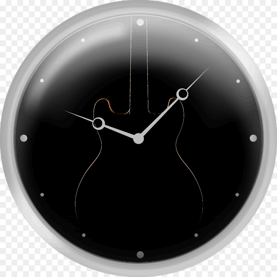 Silhouette Of The Electric Guitar Wall Clock, Analog Clock, Wall Clock Free Transparent Png
