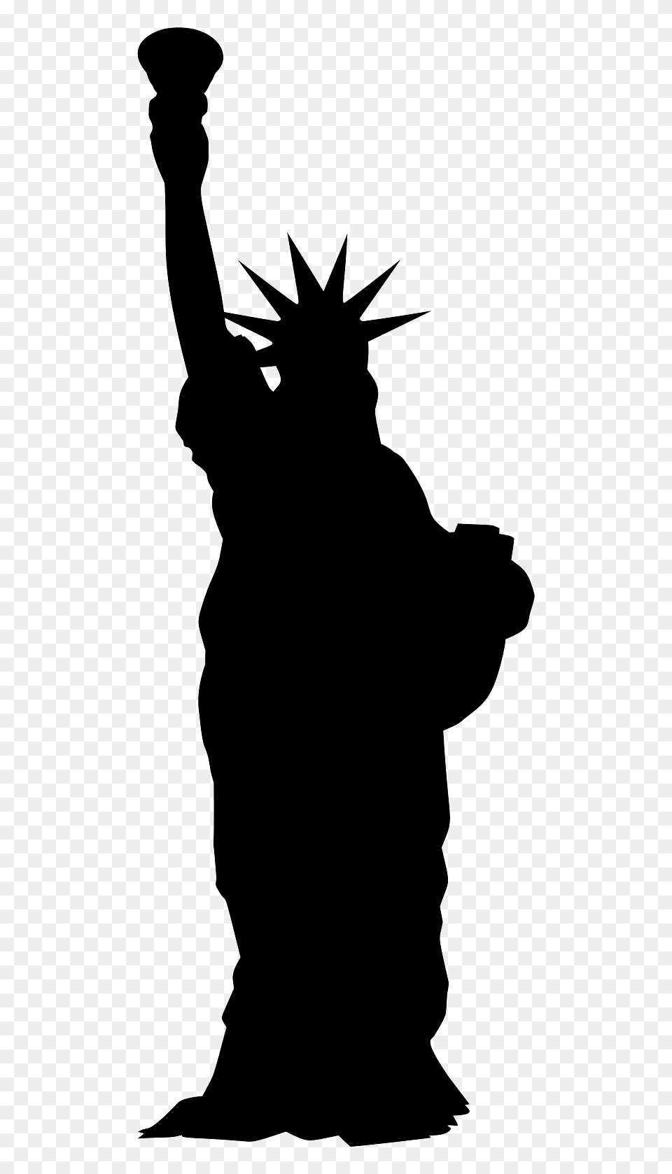 Silhouette Of The Statue Of Liberty, Person, Art Free Png Download