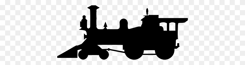 Silhouette Of Toy Railroad Locomotive, Vehicle, Transportation, Train, Railway Free Png