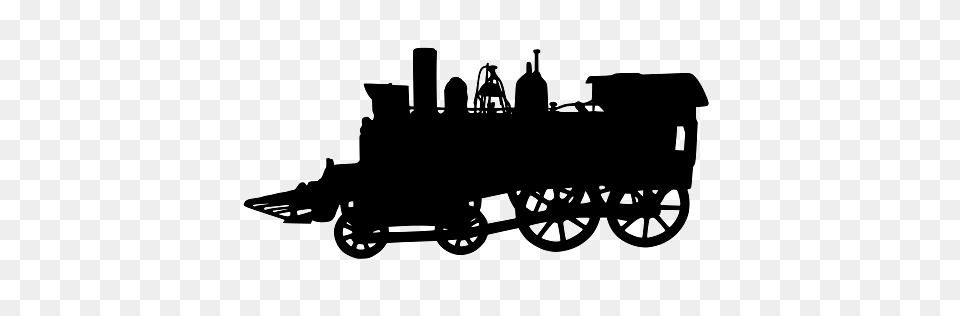 Silhouette Of Train Locomotive Railroad Engine, Railway, Machine, Motor, Vehicle Free Transparent Png