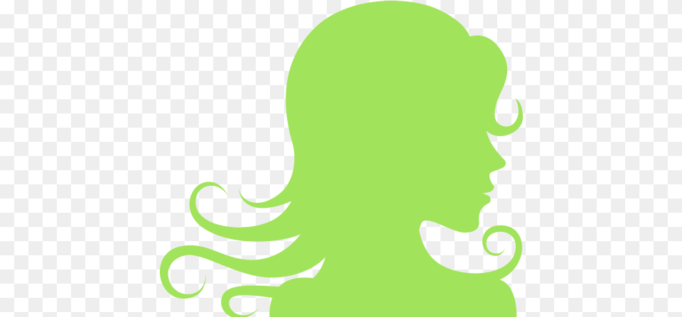 Silhouette Of Woman With Blow Dried Hair Or Wig In, Green, Baby, Person, Animal Free Png