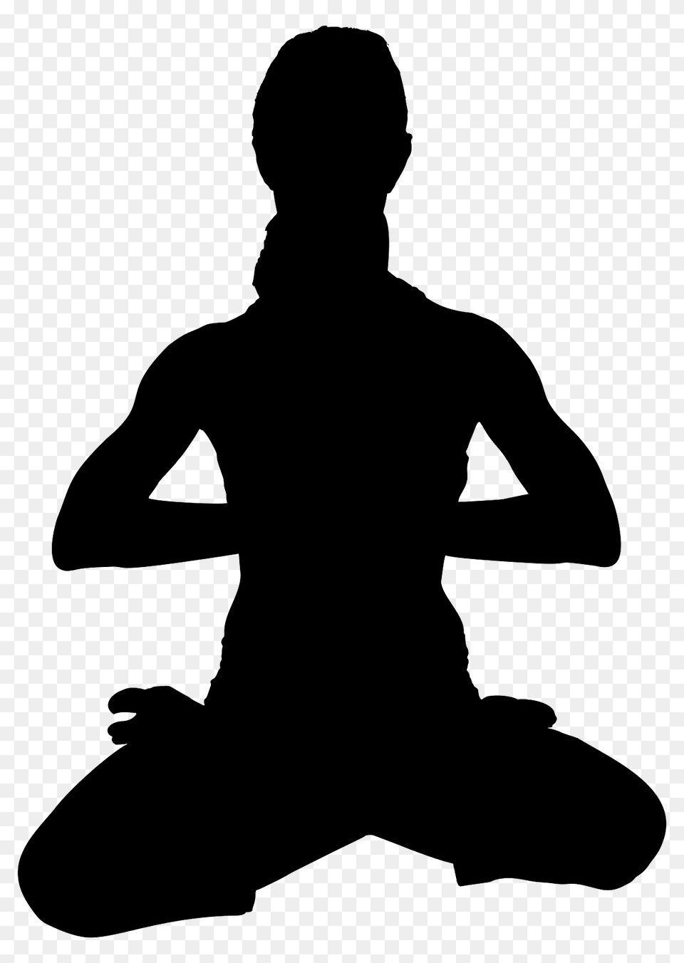 Silhouette Of Yoga Sukhasana Position, Adult, Person, Man, Male Png Image