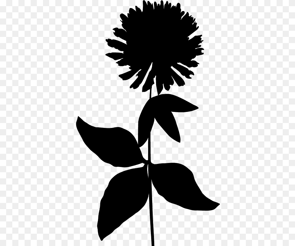 Silhouette Outline Of Flower, Leaf, Plant, Stencil, Dahlia Free Png