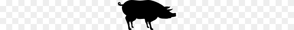 Silhouette Outline Shadow Black Pig Sideways Cute, Gray Free Png Download