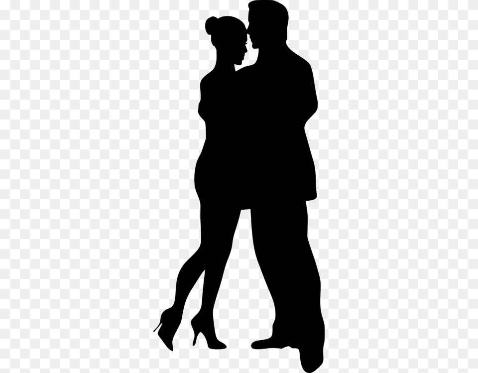 Silhouette Partner Dance Ballroom Dance Drawing, Gray Free Png Download
