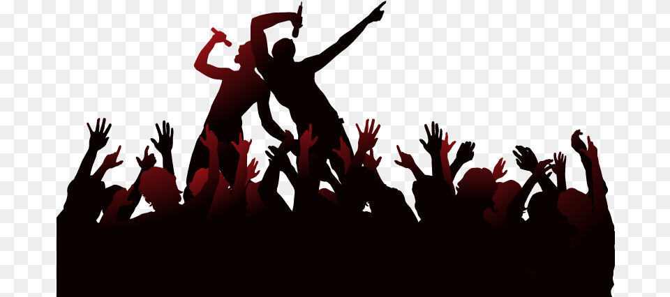 Silhouette Party Illustration People Album Transprent Singing Background Hd, Concert, Crowd, Person, Dancing Png Image