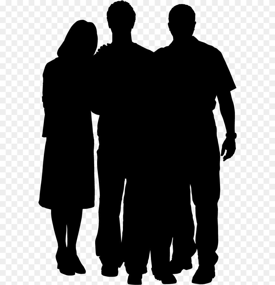 Silhouette People Back Of People Silhouette, Gray Png