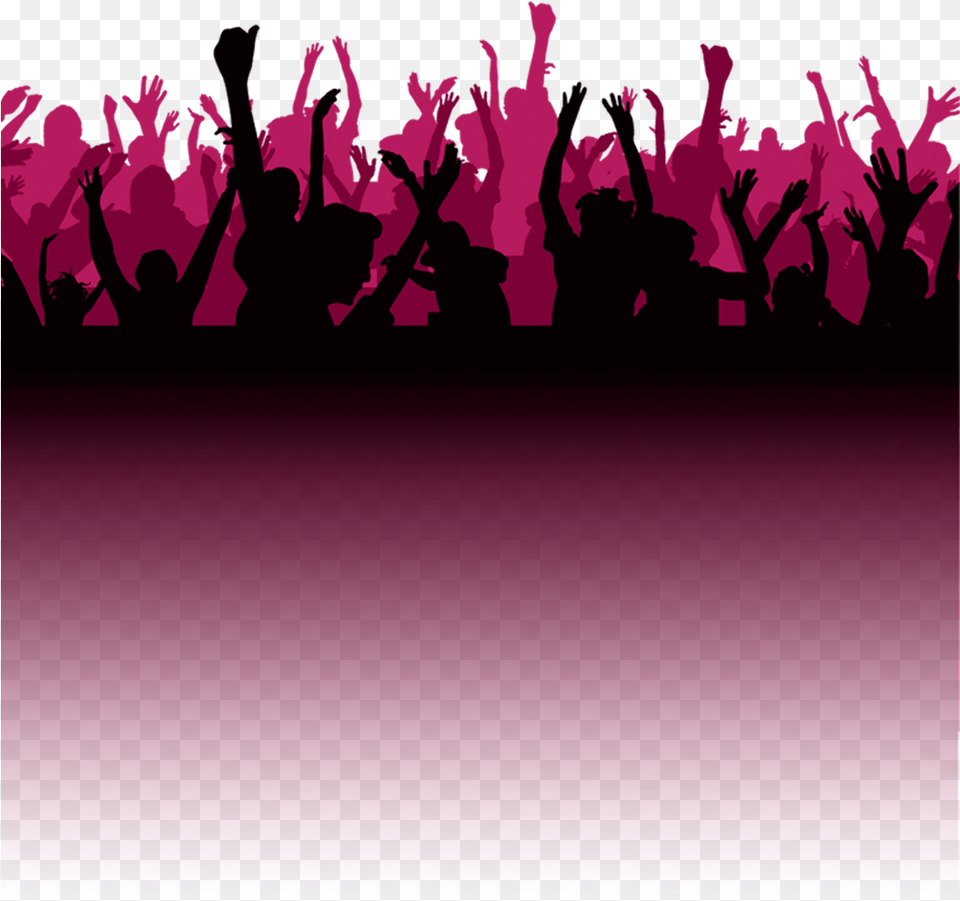 Silhouette People Music Pink People Partying Silhouette, Concert, Crowd, Person, Purple Free Png Download
