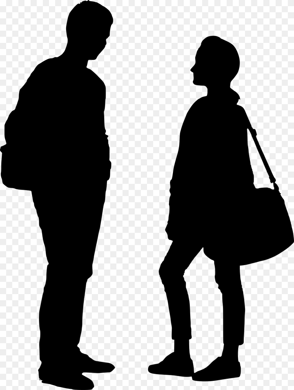 Silhouette People Talking Silhouette, Gray Free Png