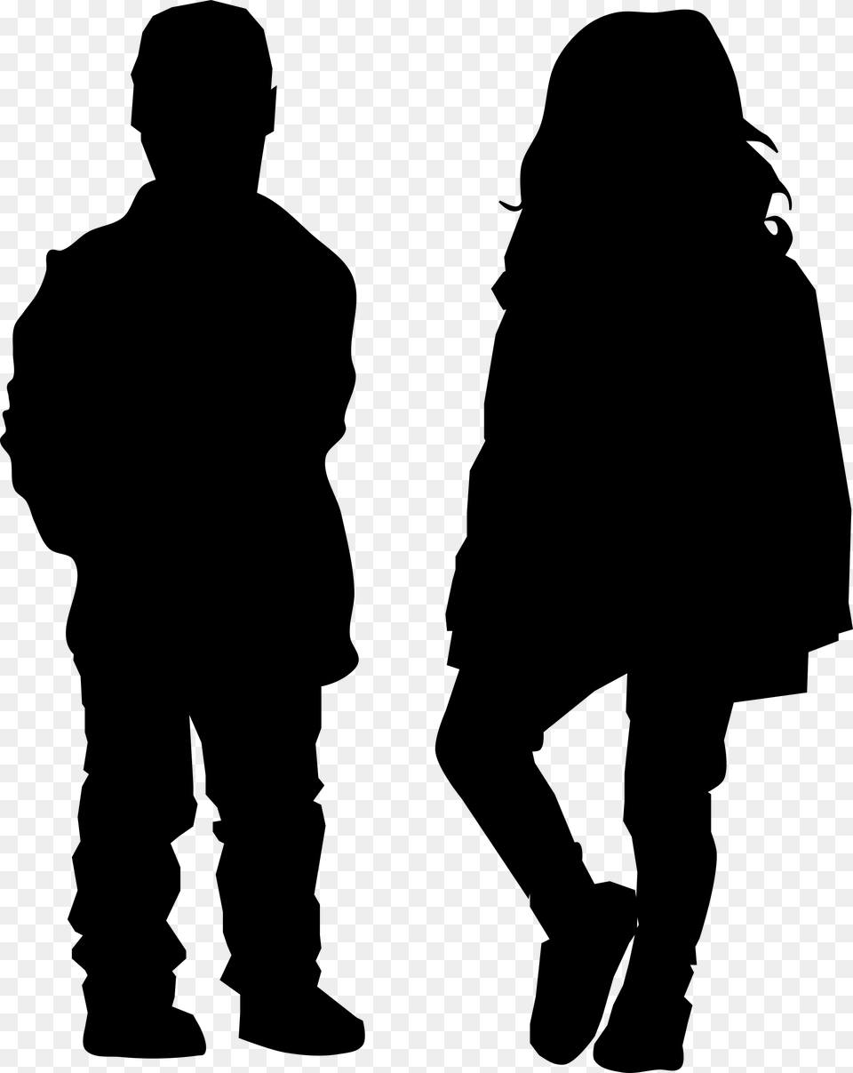 Silhouette Person Clip Art Couple Walking Silhouette, Gray Png Image