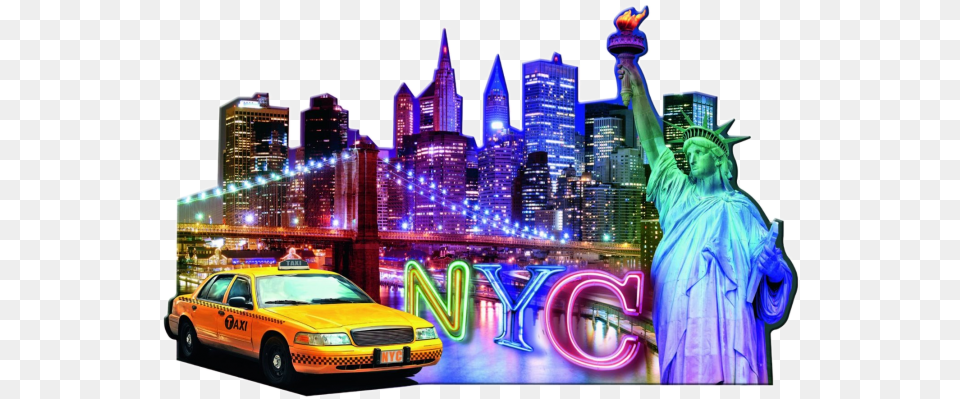 Silhouette Puzzle Skyline New York Jigsaws Puzzle Ravensburger Nyc Puzzle, Metropolis, Urban, City, Person Png Image