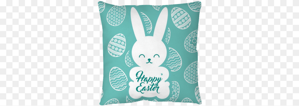 Silhouette Rabbit Sitting Happy Easter Egg Background Easter, Cushion, Home Decor, Pillow, Pattern Free Transparent Png