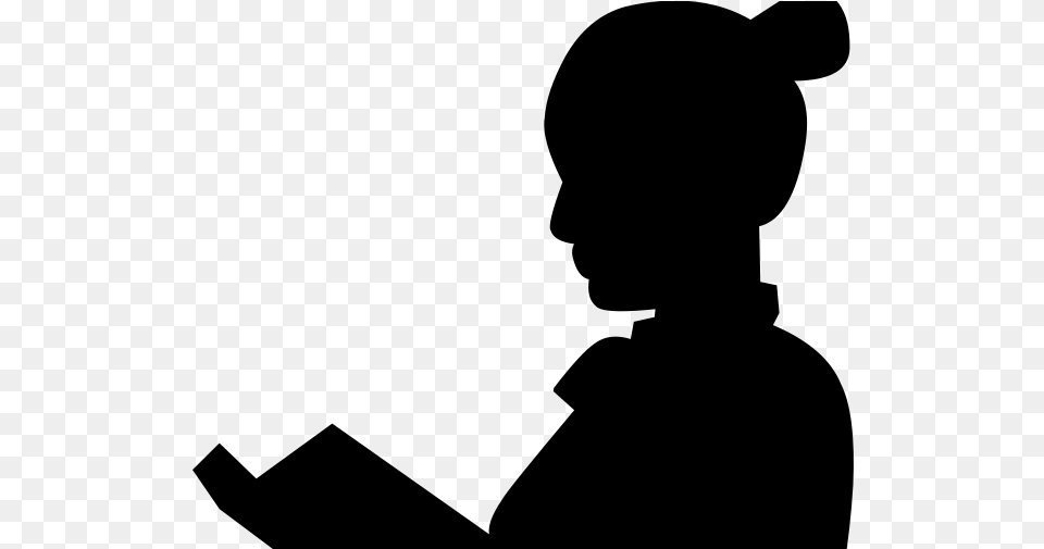 Silhouette Reading Book, Gray Free Transparent Png