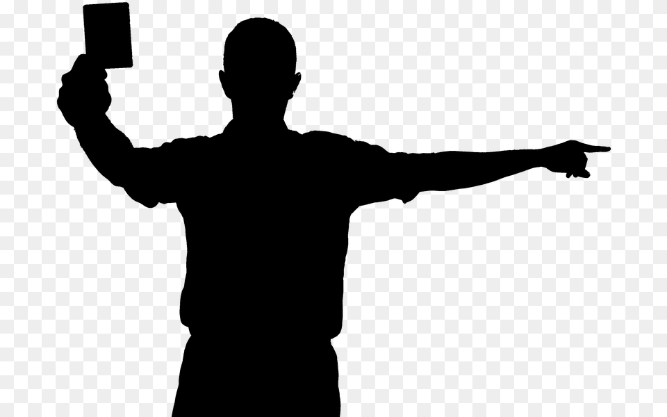 Silhouette Referee Black Sports Signal Whistle Silueta Arbitro De Futbol, Gray Png