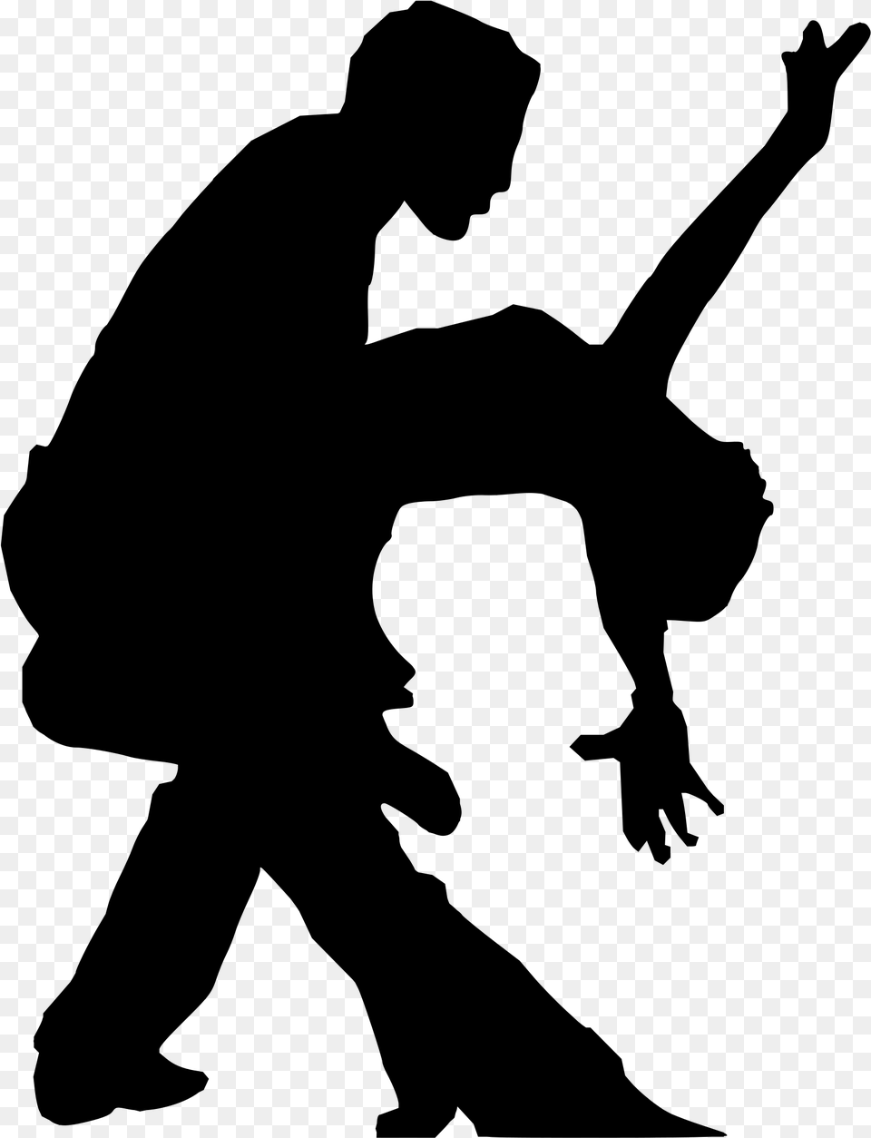 Silhouette Salsa Dance, Gray Free Png
